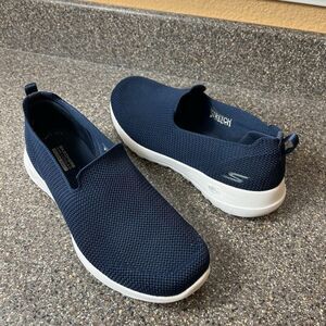 Skechers Air Cooled Goga Mat Sneaker Women's 9 Navy Blue Slip On Low Stretch Fit